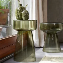 Light & Living Bijzettafel Dakwa Glas Groen Ø37cm