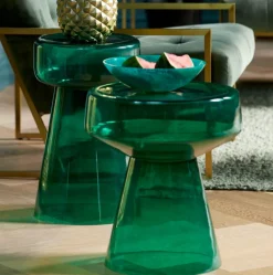 Light & Living Bijzettafel Dakwa Glas Ø37cm Groen Hot