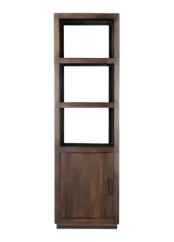 Livingfurn Boekenkast Jaxx Mangohout 60x200cm Bruin Clearance