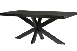 Livingfurn Boomstamtafel Norris Spider Mangohout Zwart 200cm