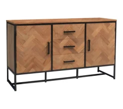 Livingfurn Dressoir Accent 145cm Teakhout Gecoat Staal Clearance