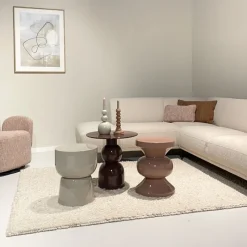 Livingfurn Bijzettafel Brix Kian Off White Rond
