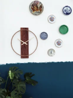 NeXtime Wandklok Carl Hout/Staal Bruin Outlet