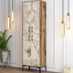 Arabic House Schoenenkast Berlin Melamine Walnoot Wit Marmerlook Discount