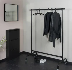 Spinder Design Kledingrek Luuk Staal Zwart