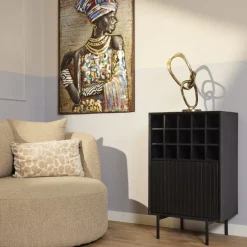 StarFurn Wijnkast Madison 55x90cm Zwart Outlet