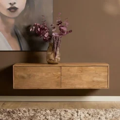 StarFurn Zwevend Tv-meubel Vision Naturel Mangohout 120cm New
