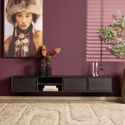 StarFurn Zwevend Tv-meubel Ambiance 200cm Zwart