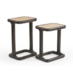 StarFurn Bijzettafel Arvid Bruin Set van 2