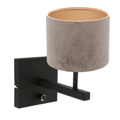 Steinhauer Wandlamp Stang Velours Taupe Lampenkap Velours Taupe Online