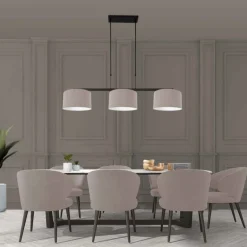 Steinhauer Hanglamp Stang 3-Lichts Grof Linnen Grijs Ja Best