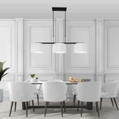 Steinhauer Hanglamp Stang 3-Lichts Grof Linnen Wit