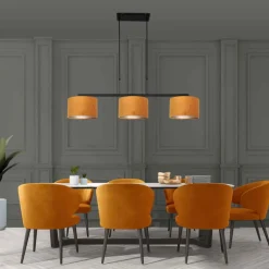 Steinhauer Hanglamp Stang 3-Lichts Velours Goud Ja