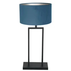 Steinhauer Tafellamp Stang Kantelbaar Velours Blauw Lampenkap Velours Blauw Outlet