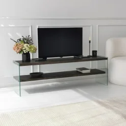 Arabic House Tv-meubel Aqua /Glas 140cm Antraciet Clearance