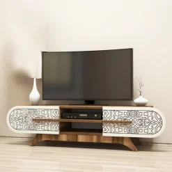 Arabic House Tv-meubel Defne Walnoot/Crème 145cm