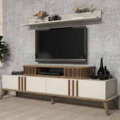 Arabic House Tv-meubel Eylul met Wandplank Crème Discount