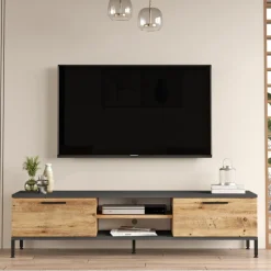Arabic House Tv-meubel Ciftlik Melamine Naturel Antraciet 160cm