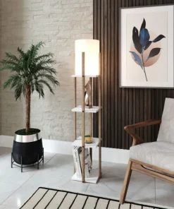 Arabic House Vloerlamp Nora Met Planken Wit Vierkant Discount