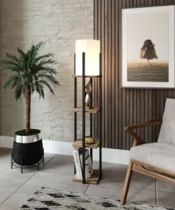 Arabic House Vloerlamp Nora Met Planken Zwart Vierkant Best