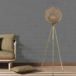 Arabic House Vloerlamp Pied Jute Zwart Goud