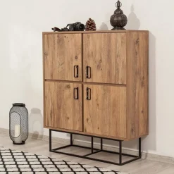 Arabic House Wandkast Quantum Solo Melamine Atlantic Pine Zwart