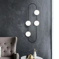 Arabic House Wandlamp Abaküs 4-Lichts Wit/Zwart Outlet