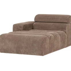 Woood Chaise Longue Novi Element Arm Links Ribstof Taupe Outlet