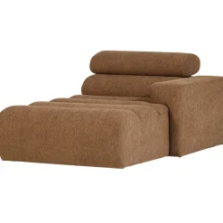 Woood Chaise Longue Novi Element Arm Rechts Bouclé Karamelbruin Caramel
