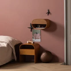 Woood Hangend Ladekast/Nachtkastje Momo Hout