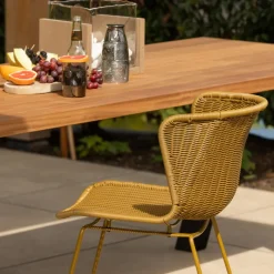 Woood Tuinstoel Wings Honing Set van 2 Geel