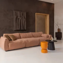 Woood 1-zits Baggy Met Arm Geweven Chenille Oudroze Rechts Clearance