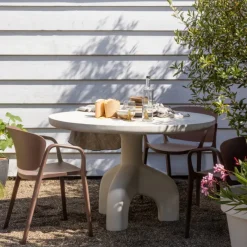 Woood Tuinstoel Bent Kunststof Zalmroze