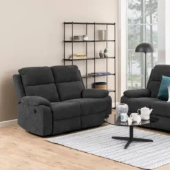 Giga Living 2-zits Relax Bank Rinda Donkergrijs 143,5cm - Clearance