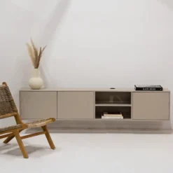 Giga Meubel Zwevend Tv-meubel Loiza Taupe 200cm 3-deurs -