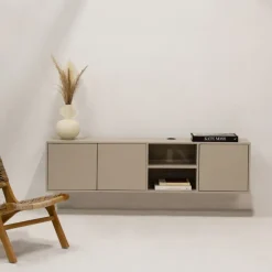Giga Meubel Zwevend Tv-meubel Loiza Taupe 160cm 3-deurs -