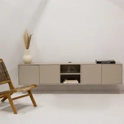 Giga Meubel Zwevend Tv-meubel Loiza Taupe 200cm 4-deurs - Outlet
