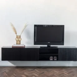 Giga Meubel Zwevend Tv-meubel Roman Zwart 200cm - Best
