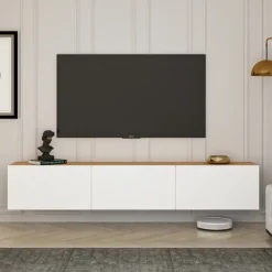 Arabic House Zwevend Tv-meubel West 150cm Wit/Naturel Discount