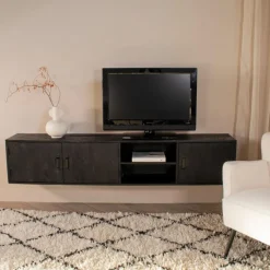 Giga Meubel Zwevend Tv-meubel Zen 200cm - Zwart Brushed