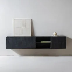 Giga Meubel Zwevend Tv-meubel Zen Zwart 200cm 3-deurs -
